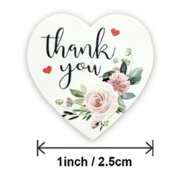 100 Heart Stickers ThanYou PRICE IS FIRM - Picture 3 of 3